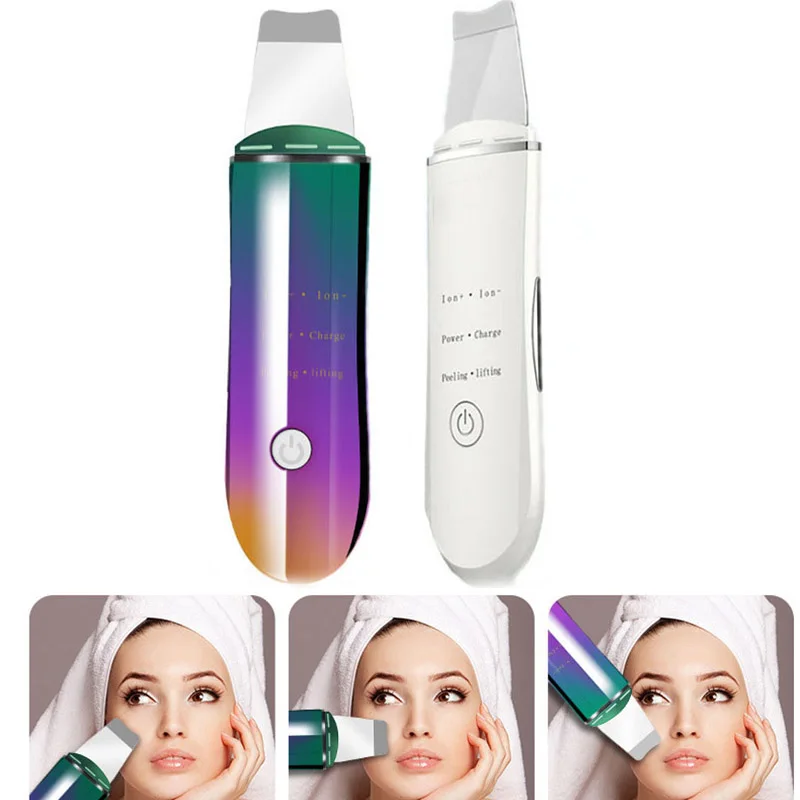  Ultrasonic Ion Deep Cleaning Skin Scrubber Peeling Shovel Facial Pore Cleaner Blackhead Remover Fac