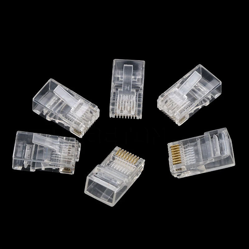 

Kebidumei Network Plugs 50 pcs RJ45 RJ-45 CAT5 Modular Plug Network Connector for Cat5 Cat5e Cat6 Cable