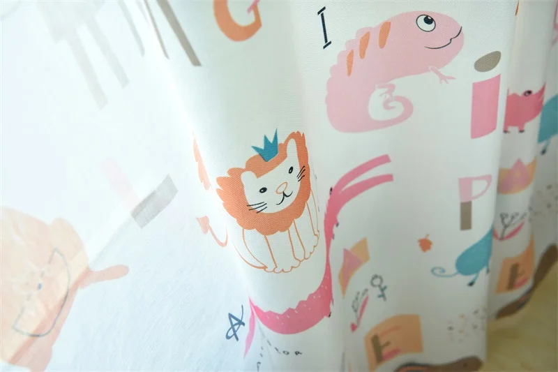 Детские занавески с принтом животных из мультфильмов для детской комнаты, занавески для мальчиков и девочек, детские полузатемняющие шторы wp213#4