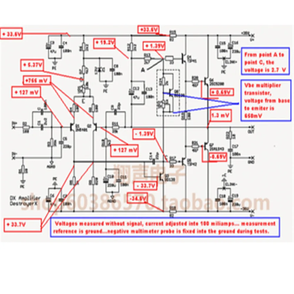 DX AMP 100 Вт 4R аудио моно-усилитель доска на NJW0281 NJW0302+ TIP41/TIP42+ 2N5401 дифференциальный вход двухфазный амперный борд