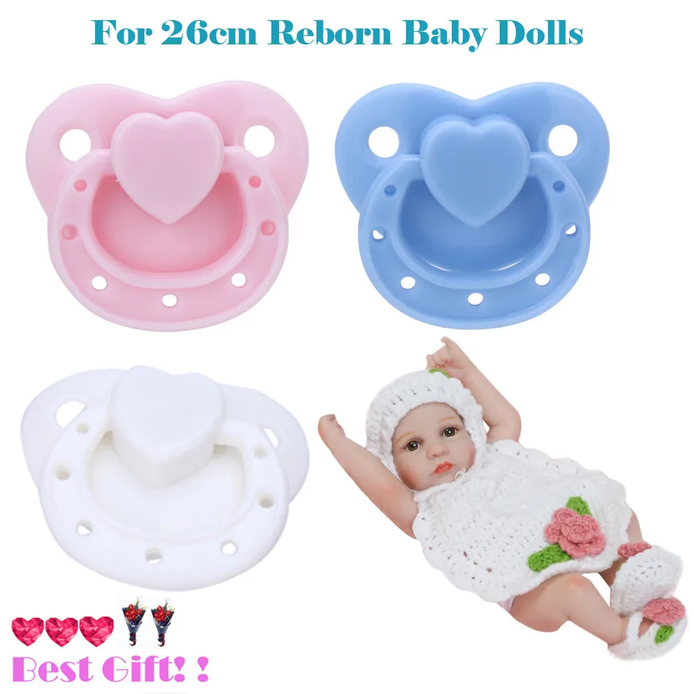 

New Dummy Pacifier For 26cm Reborn Baby Dolls With Internal Magnetic Accessories fopspeen houder clipe titular chupeta baby