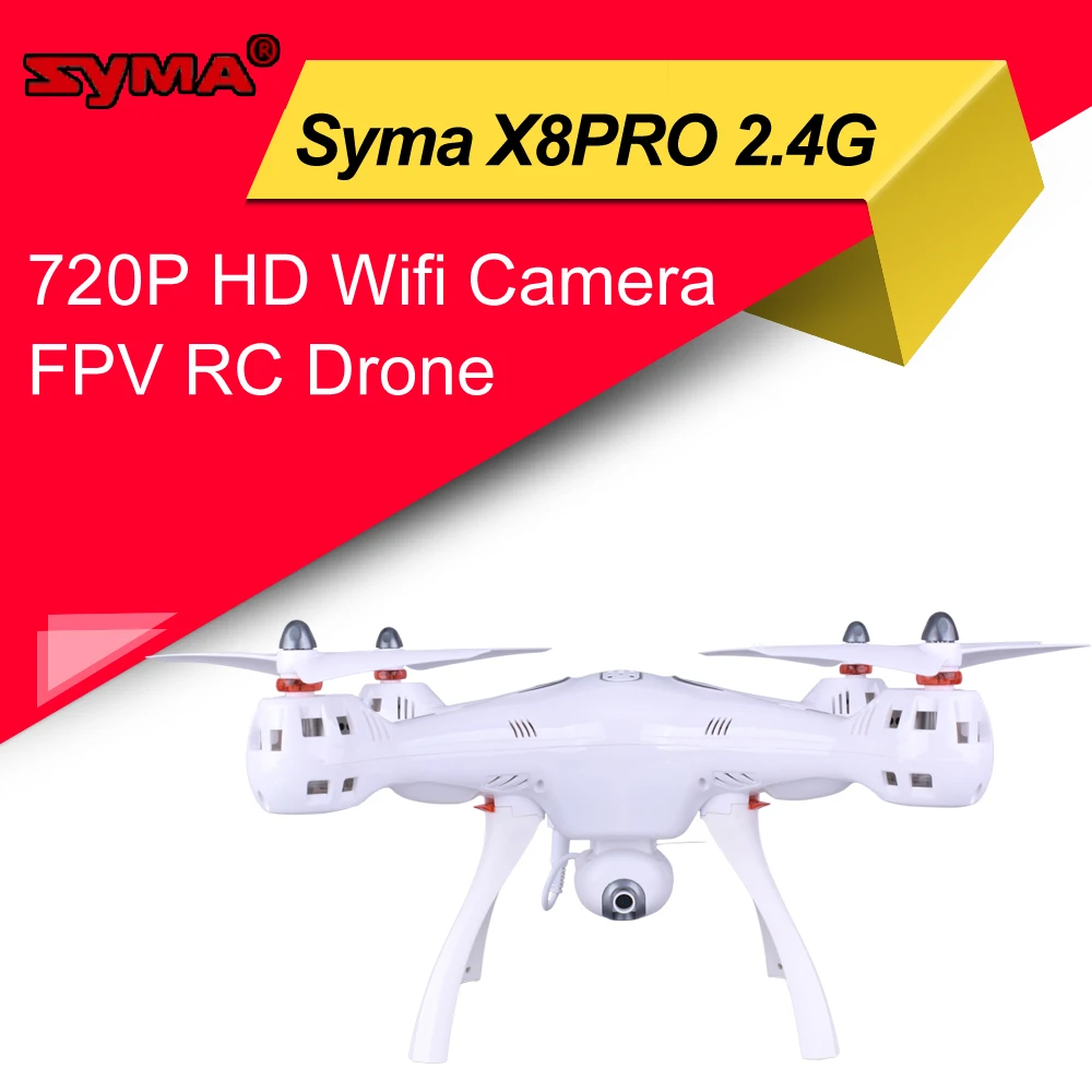 

Syma X8PRO 2.4G GPS Drone 720P HD Wifi Camera FPV RC Drone Quadcopter Real Time Altitude Hold Headless