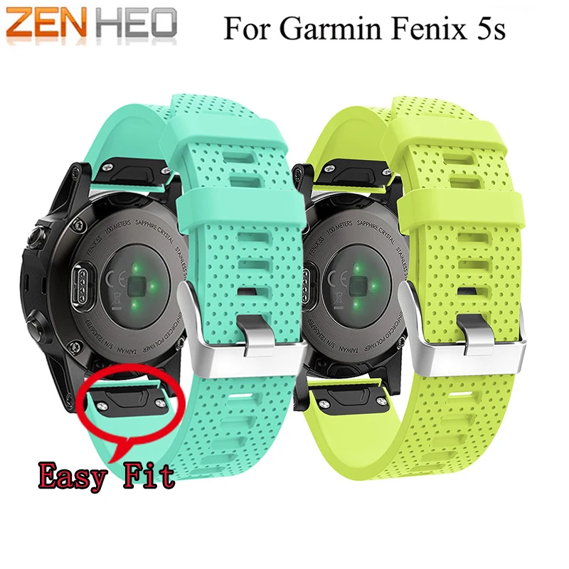 

20mm Quick Release Easy Fit for Garmin Fenix 5S Silicagel Soft Band Strap Watchband Bracelet Wrist Strap for Garmin Fenix 5S