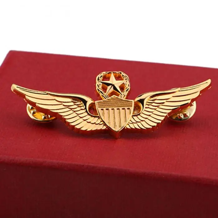 Нежный Второй мировой войны USAF броши в виде крыльев для мужчин винтажный военный командный пилот золотые металлические крылья металлический бейдж; брошь на булавке армейский Подарок Болельщикам