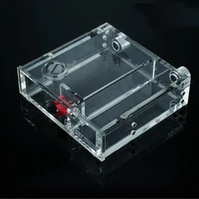 Full transparent acrylic water tank optical drive bit water with flow meter liquid red flow and 2pcs kuaining fitting