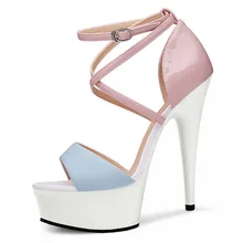 Г. Весенняя женская обувь новые туфли с круглым носком на высоком каблуке 15-17 см, обувь для танцев