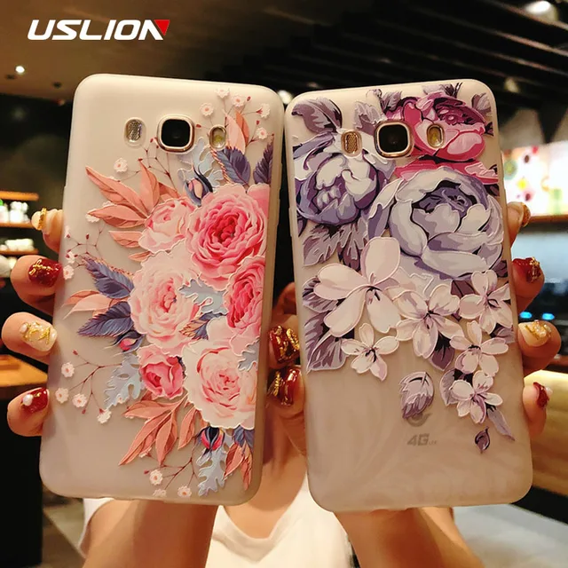 USLION Flower Phone Case For Samsung Galaxy S9 S8 Plus S7 Edge A3 A5 A7 J3 J5 J7 2017 Series Note 9 8 Clear Soft TPU Cover Cases