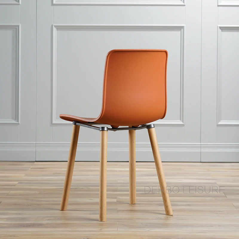 Классический Современный дизайн пластиковое сиденье твердая деревянная основа обеденный стул со спинкой Модный популярный чердак Деревянный Обеденный компьютерный стул 1 шт