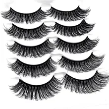 5 пар реальные из искусственной норки ресницы 3D естественные Ложные ресницы 3d ресницы серо-коричневого цвета мягкие для наращивания ресниц комплект Cilios G04