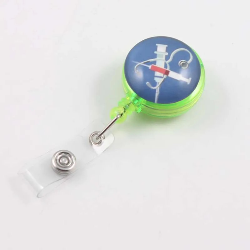 Стетоскоп и шприц больничный бейдж держатель катушка тянет ключ Имя тег держатель для карт брелок для медсестры доктора
