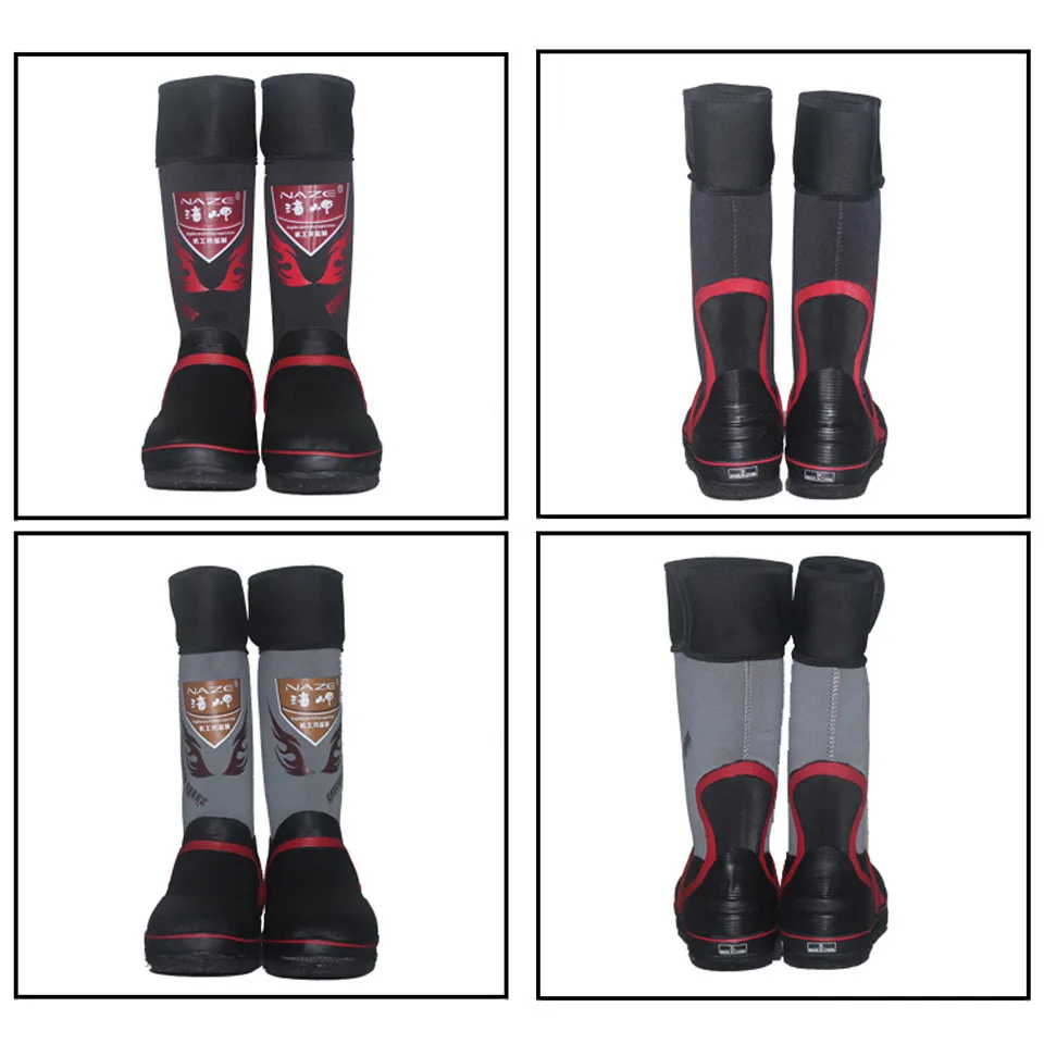 Fly Fishing Shoes Aqua Rock Fishing Wading Waterproof Elastic Rubber Shoes Felt Sole High Boots No-slip Hiking and Hunting