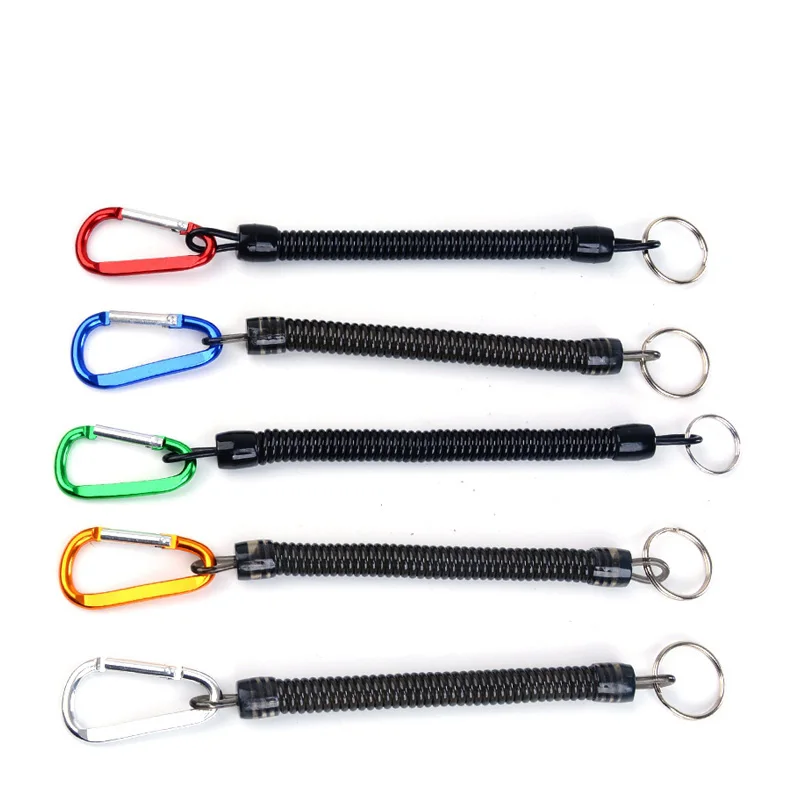 

1piece/lot Fishing Lanyards Boating Ropes Retention Fishing Rope with Camping Carabiner Secure Lock Fishing Tools Accessories