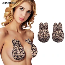 Женский бюстгальтер «кролик» грудные чашки с леопардовым принтом, многоразовые, пуш-ап, невидимая, подтягивающая грудь лента S: 9 см M: 10 см, прокладки для бюстгальтера mujer