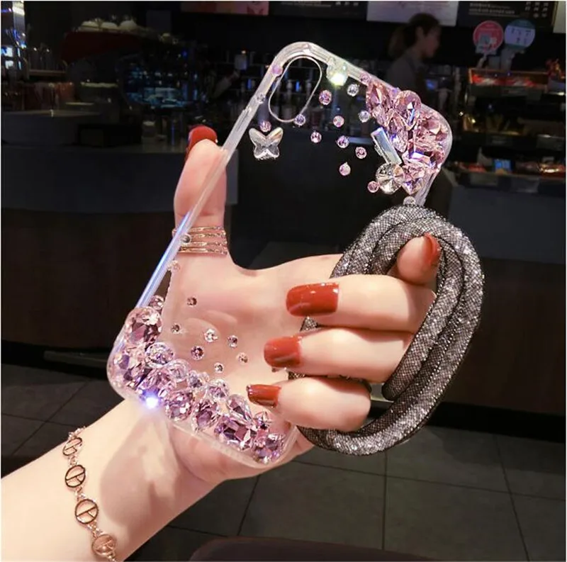Чехол со стразами LaMaDiaa Bling Butterfl для Huawei Honor 20 10 7X V20 Mate P30 P10 P20 Pro чехол телефона с
