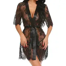 Летняя Новинка, модное сексуальное женское нижнее белье, кимоно, халат, ресницы, кружево, ночная сорочка, цельное ночное белье,, N4