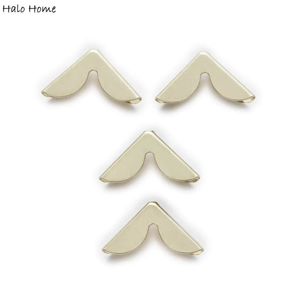 

50 Piece Gold Color Smooth Book Scrapbooking Albums Folders Box Bags Metal Corner Protectors 23x17mm(7/8"x 5/8")