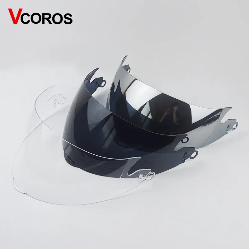 

VIRTUE motorcycle helmet face shield Vcoros flip up modular helmet visor external lens Silver Mirror Black clear anti-fog glass