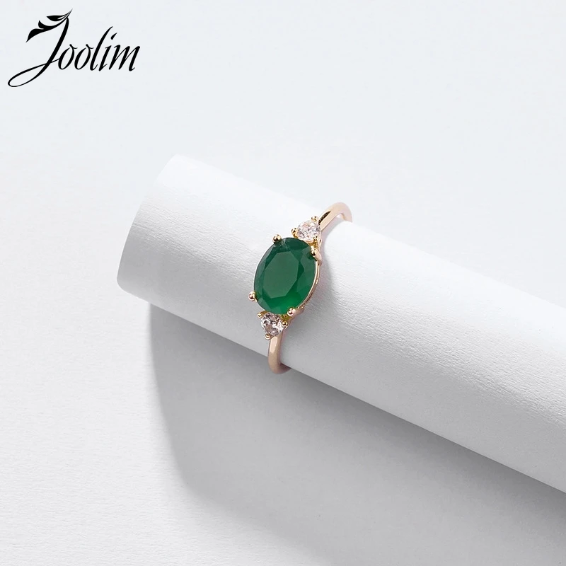

JOOLIM Cubic Zirconia Delicate Rings for Women Red Green Adjustable Ring