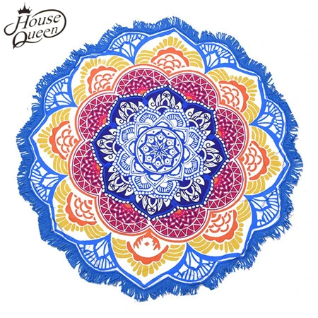 Прямая индийская Мандала тотемный гобелен лотоса печать пляжные полотенца йога коврик солнцезащитный круглый бикини скатерть 1 шт - Цвет: Tapestry6