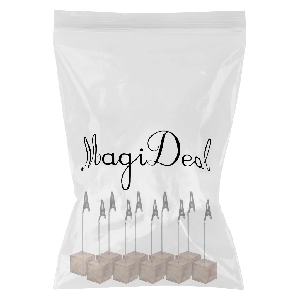 10Pcs Table Place Number Card Holders with Cube Base Table Number Name Card Picture Memo Tag Clip Stands Party Office Home Decor