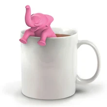 1 шт. симпатичный, в форме слона чайный пакетик фильтр для чая для повторного использования кофе травы чайная ложка-фильтр чайное устройство розовый