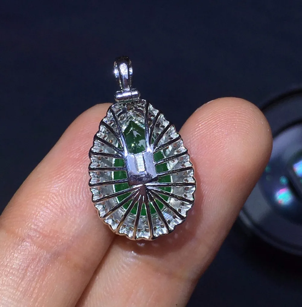 Ювелирные украшения Афганистана 4.04ct 18 К белого золота AU750 натуральный изумруд драгоценный камень роскошные женские подвески для милое