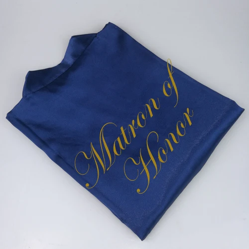 C& Fung темно-синий халат Золотое пишущее кимоно свадебные вечерние платья Подружка невесты, сестра мать жениха невесты халаты Свадебный лучший подарок - Цвет: matron of honor