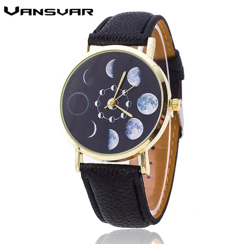 

Vansvar Luxury Brand Moon Phase Astronomy Space Watch Women Fashion Quartz Watch Relogio Feminino Casual Clock Saat 1766