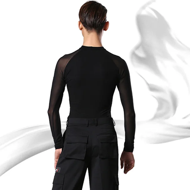 Preciosa Camisa negra de manga larga para bailar samba - Imagen 4