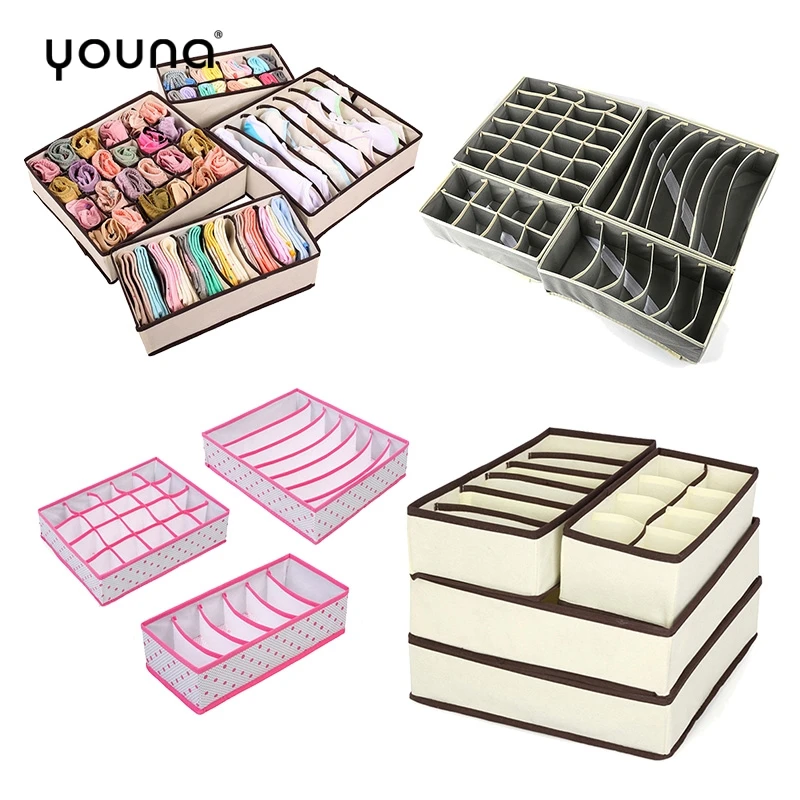 Foldable Underwear Drawer Organizers Dividers Closet Dresser Clothes Storage Organizer Box For Bras Scarves Ties Socks Boxes Foldable Underwear Drawer Organizers Dividers Closet Dresser Clothes Storage Organizer Box For Bras Scarves Ties Socks Boxes