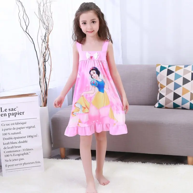 Летние платья принцессы для девочек, новинка года, детская одежда, детские пижамы, хлопковая ночная рубашка, Детская домашняя одежда для сна для девочек - Цвет: color at picture