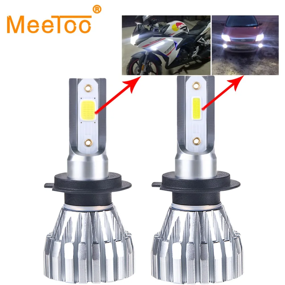 

H7 Led Bulb Fanless H4 LED Car Headlight DOB COB Chips 12V H1 HB3 HB4 Bombillas Led Auto 12000LM H3 H8 H9 H11 50W 6500K Car Lamp