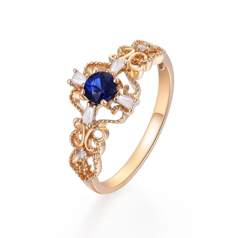 ENZO Pure 18 К Желтое золото (AU750) 1 шт./0.32CT Сапфир с 6 шт./0.12CT алмаз обручение кольцо для