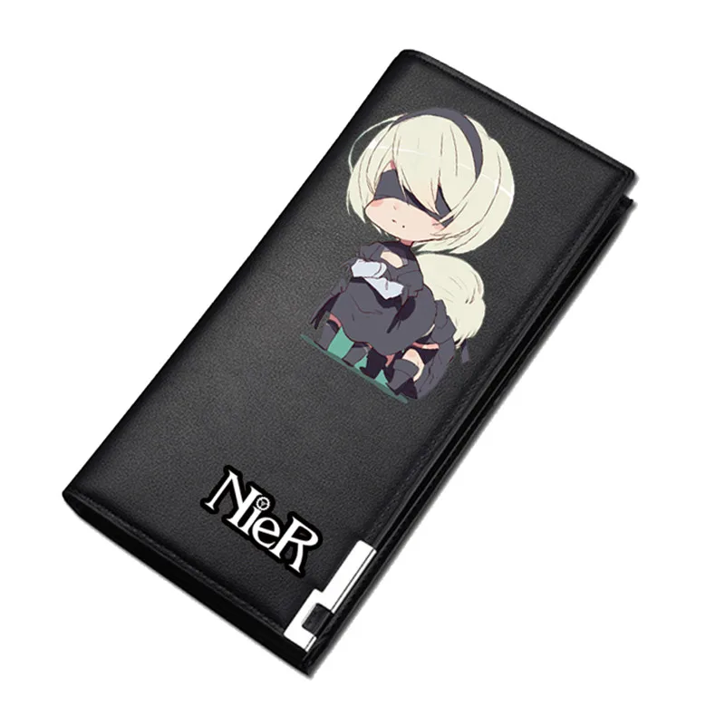 NieR:Automata Game Unisex Long Coin Purse YoRHa No. 2 Pu Leather Short Wallet ID Card Holder Women Sexy Money change Bag