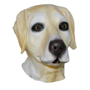 

Realistic Open Mouth Latex Animal Golden Dog Head Labrador Mask
