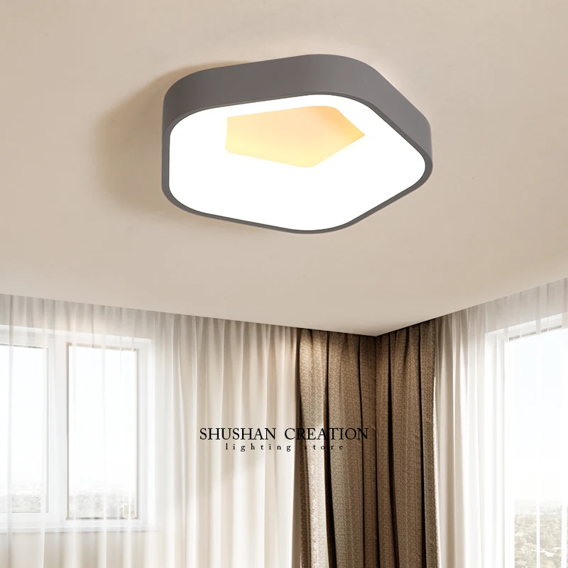 Скандинавская спальня потолочный светильник металлический тонкий светодио дный светодиодный потолочный светильник романтическая комната для гостиной освещение кухня ресторан светильник