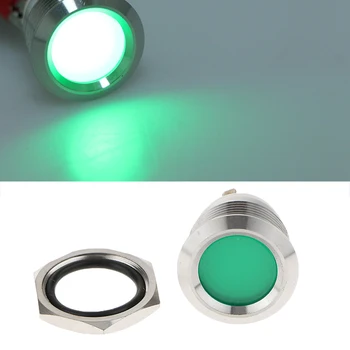 

Car Boat Motorcycle 12V 8mm Flat Indicator Light Lamp with Wrie Leads Green