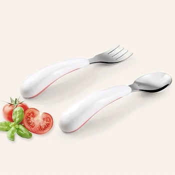 

Baby Spoon Fork Utensil Set Stainless Steel Feeding Training Spoon with Storage Toddler Flatware Accessories Kids Eating Utensil
