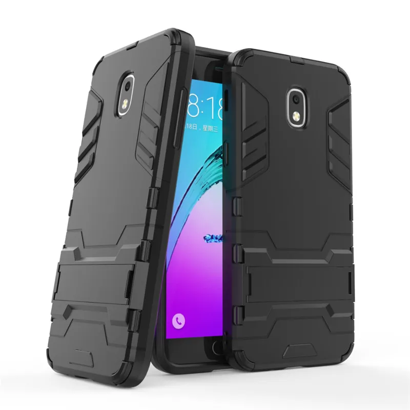 

For Samsung Galaxy J3 2018 case Luxury Slim Armor Stand Rubber Back Cover For Galaxy J7 2018 US Shockproof Hybrid Silicone Coque