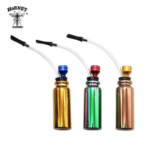 HORNET Радужный Кальян курительная стеклянная водопроводная трубка 105 мм Металлические курительные трубки для табака с длинным прозрачным силиконовым фильтром для рта