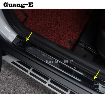 

For Hyundai Kona Encino Kauai 2017 2018 2019 2020 Car Sticker Threshold Strip Trim Door Scuff Plate External Pedal Moulding 4pcs