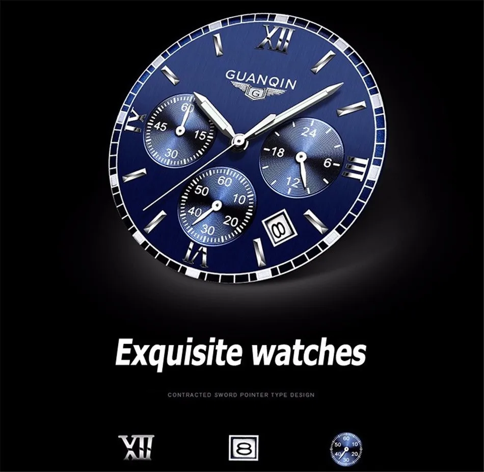 2017 GUANQIN Watch Men Big Dail Sapphire Anti-Scratch Quartz Watch Luminous Date Men Watches Fashion Wristwatch Mens (20)