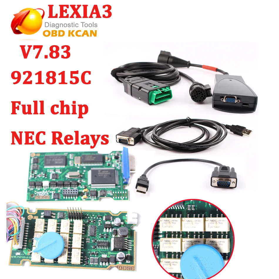 Новинка 7 83 Lexia3 V48 PP2000 V25 с последовательным прошивкой 921815C полный чип Lexia 3 для Peugeot