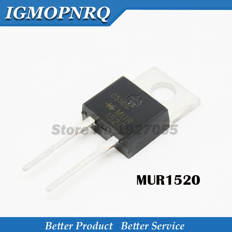 10 шт. MUR1520 TO220-2 MUR1520CT TO-220 U1520G TO-220-2 200V 15A Новый оригинал | Электронные компоненты и