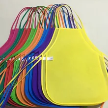 Разноцветные Детские передники унисекс из водонепроницаемого нетканого материала, фартук для рисования, Детский фартук для занятий искусством, класс крафт