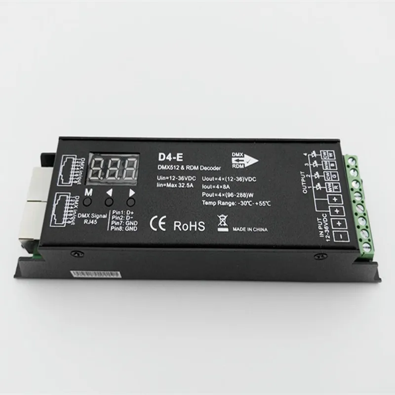 Fast shipping 10pcs D4-E4 Channel Constant Voltage DMX512 &amp RDM Decoder D4-E | Лампы и освещение