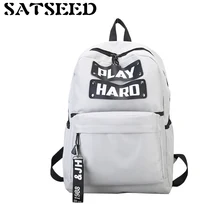 Women Canvas Bags Letter Printing Large Capacity Backpacks Female 2018 New Student Backpacks Schoolbags Zipper Softback Casual