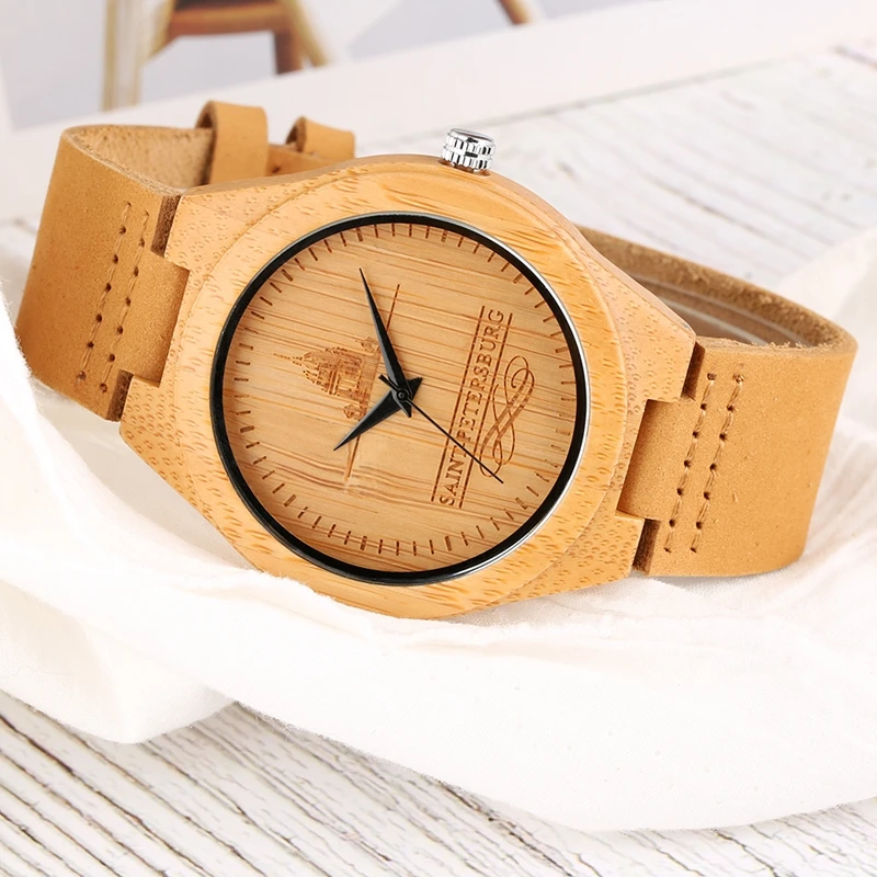 Bamboo Watches Male Saint Petersburg Design Modern 100% Wooden Quartz Watch for Men Women Light Handmade Woody Birthday Gifts 2019 2020 (4)