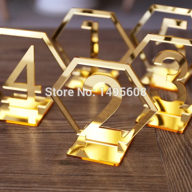 Hexagon-Table-Number-Signs-for-Wedding-Party-Decor-silver-or-Gold-Acrylic-Number-Roman-Numerals-Geometric.jpg_.webp_640x640
