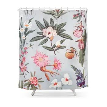

Botany Shower Curtain Waterproof Polyester Fabric Bathroom Decor Multi-Size Printed Shower Curtain with 12 Hooks